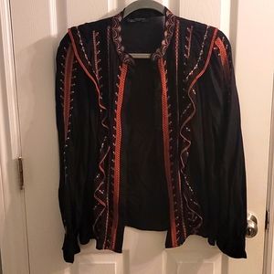 Zara embroidered top